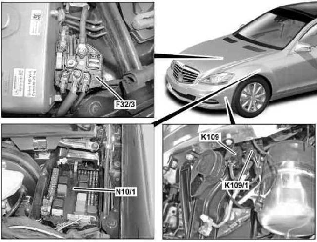 Предохранители и реле Mercedes W221 / C216 (рестайлинг 2009-2013)