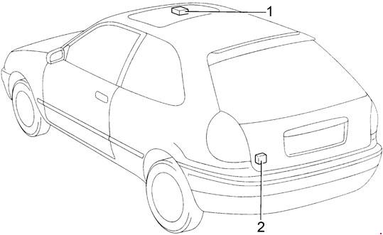 Предохранители и реле Toyota Corolla (1995-2002 E110)