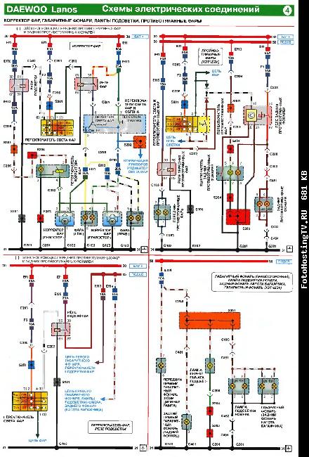Схемы электрооборудования Chevrolet Lanos