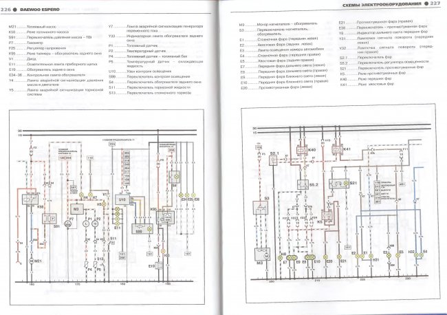 Схемы электрооборудования Daewoo Espero 1991-2000 (Третий Рим)