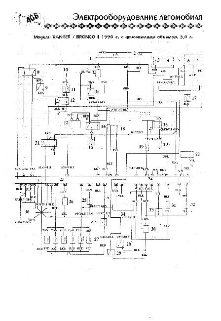 Схемы электрооборудования Ford Bronco II / Ranger 3.0 (1990)