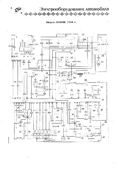 Схемы электрооборудования Ford Ranger (1994г)