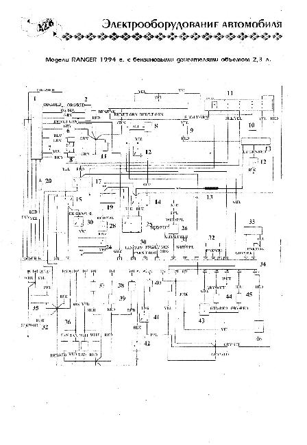 Схемы электрооборудования Ford Ranger 2.3 (1994г)