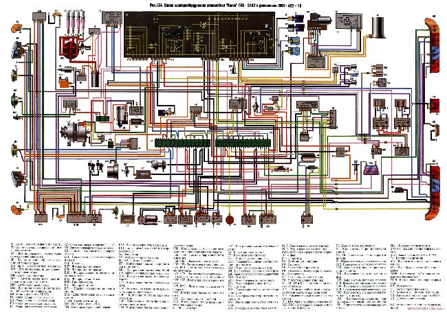 Схемы электрооборудования ГАЗ 3102 (ЗМЗ 402)