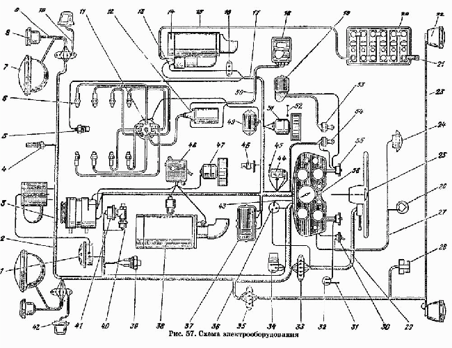 Схемы электрооборудования ГАЗ-53А