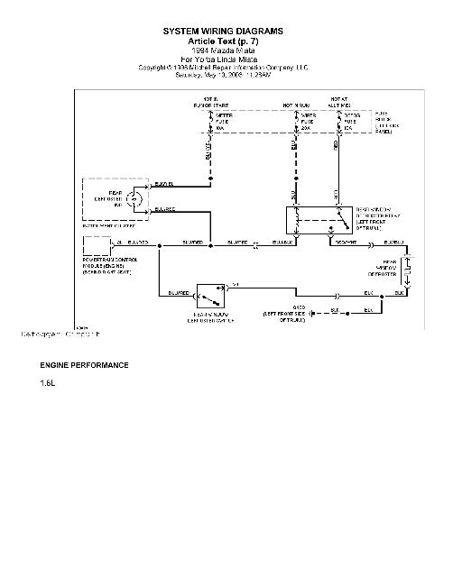 Схемы электрооборудования Mazda miata MX-5 1990-2000