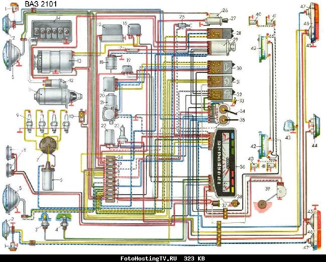 Схемы электрооборудования ВАЗ 2101