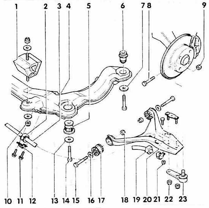 Ауди 80 б3 схема передней подвески