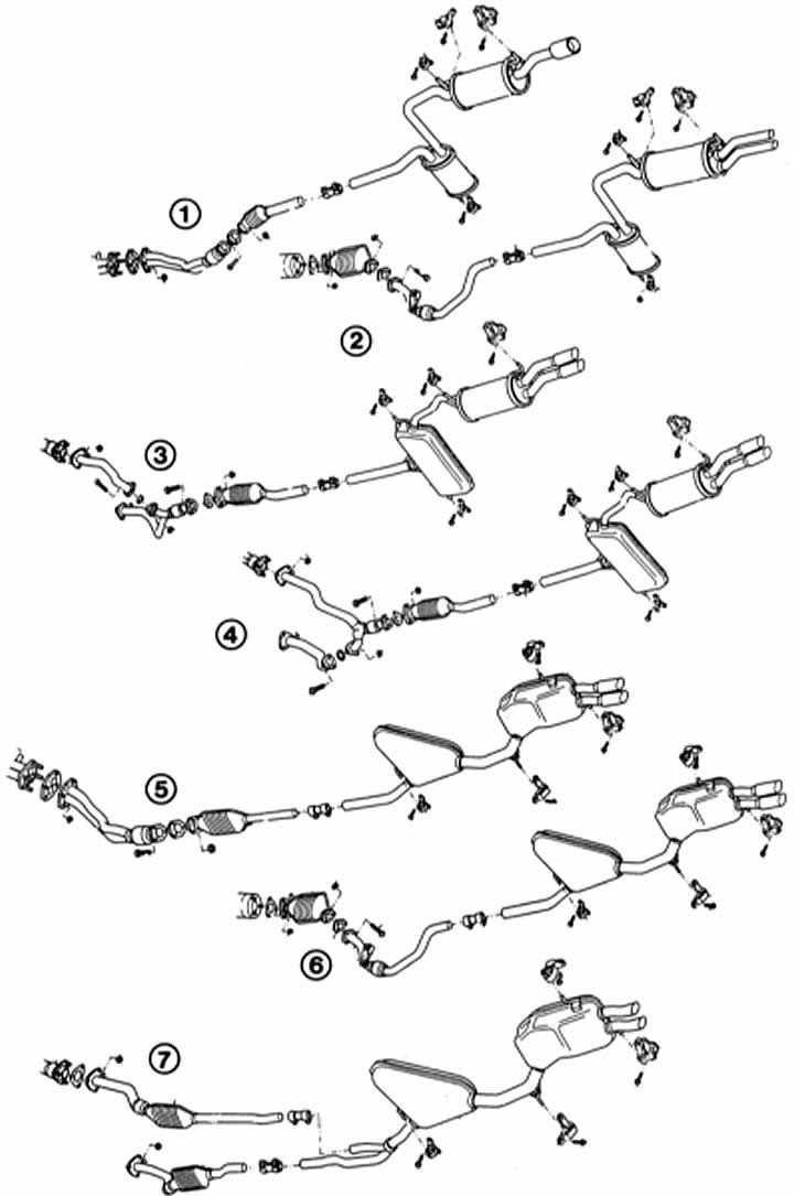 Ауди а4 б5 схема глушителя