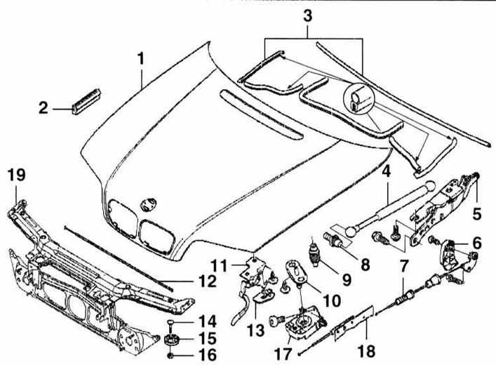 Как открыть капот bmw e38