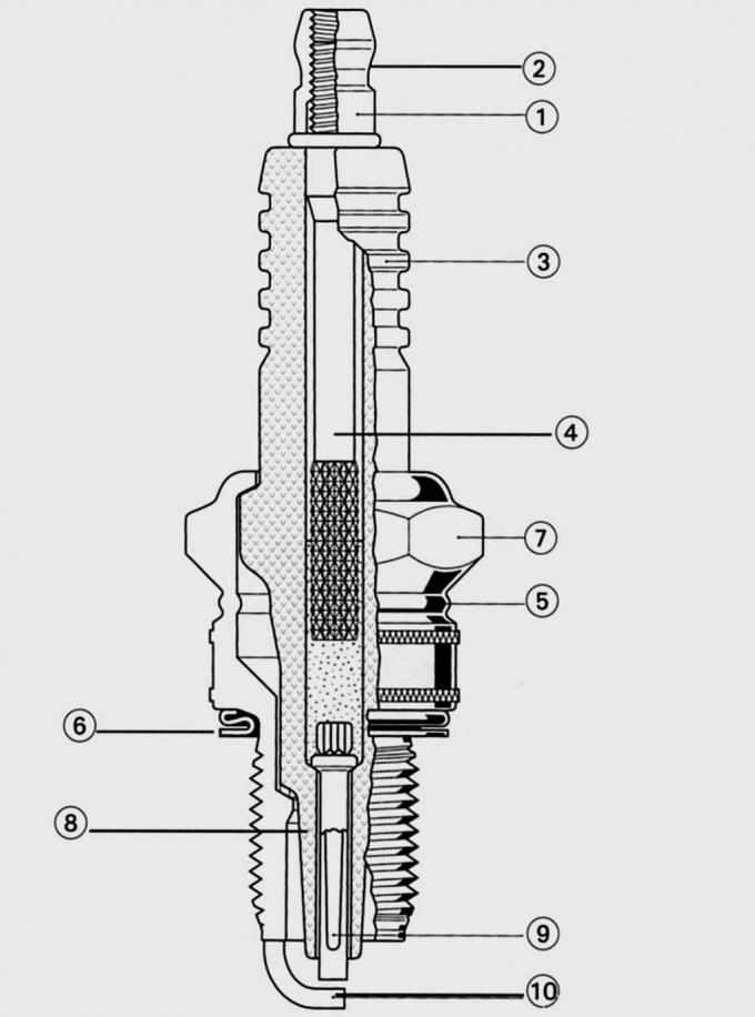 Чертеж свечи зажигания в разрезе
