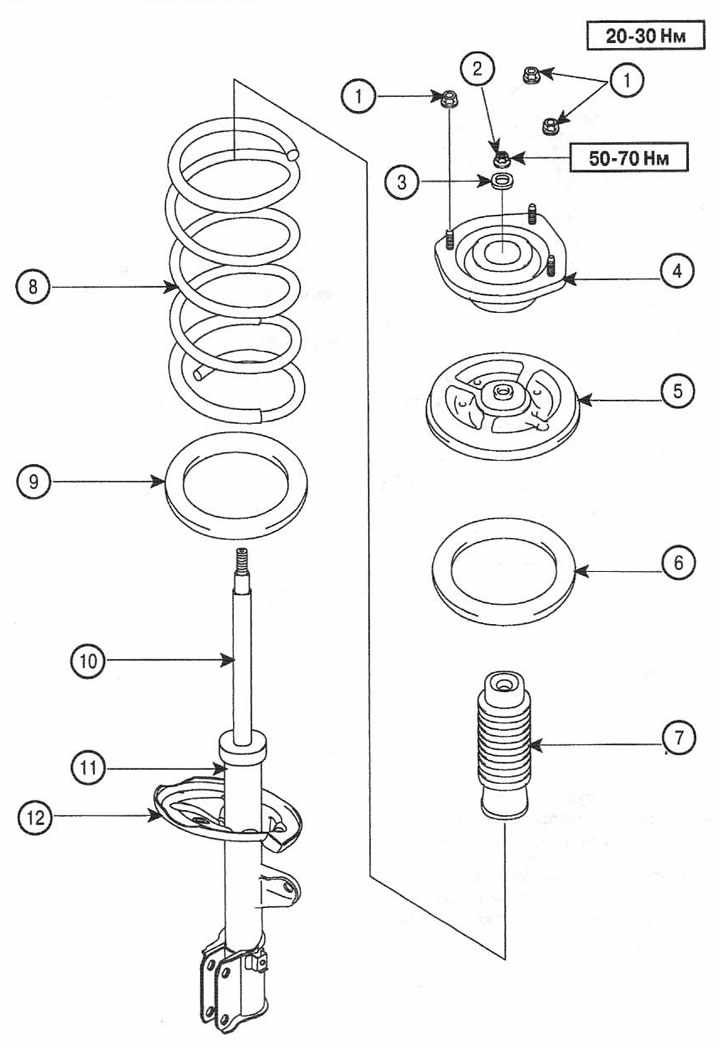 Схема стойки амортизатора