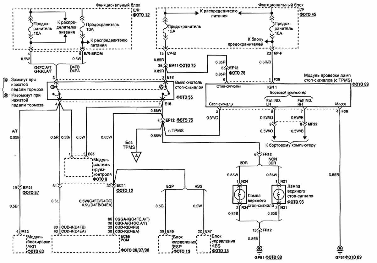 Дополнительный стоп сигнал электрическая схема