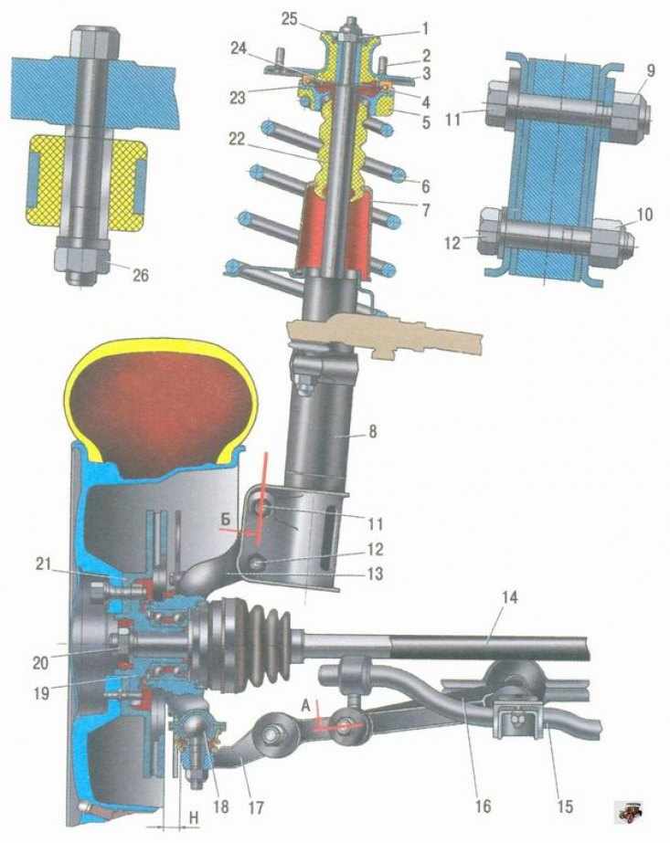 Передняя подвеска лада гранта схема фото и описание