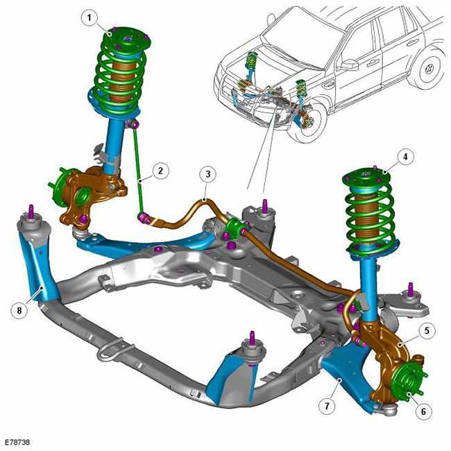 Схема передней подвески дискавери 4