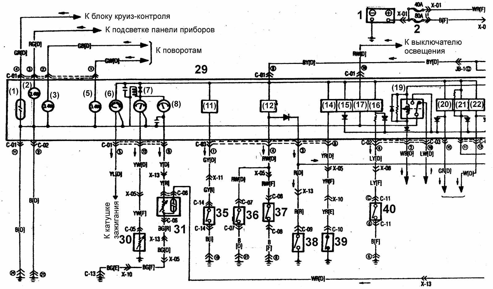 Мазда 626 не работает панель приборов и поворотники