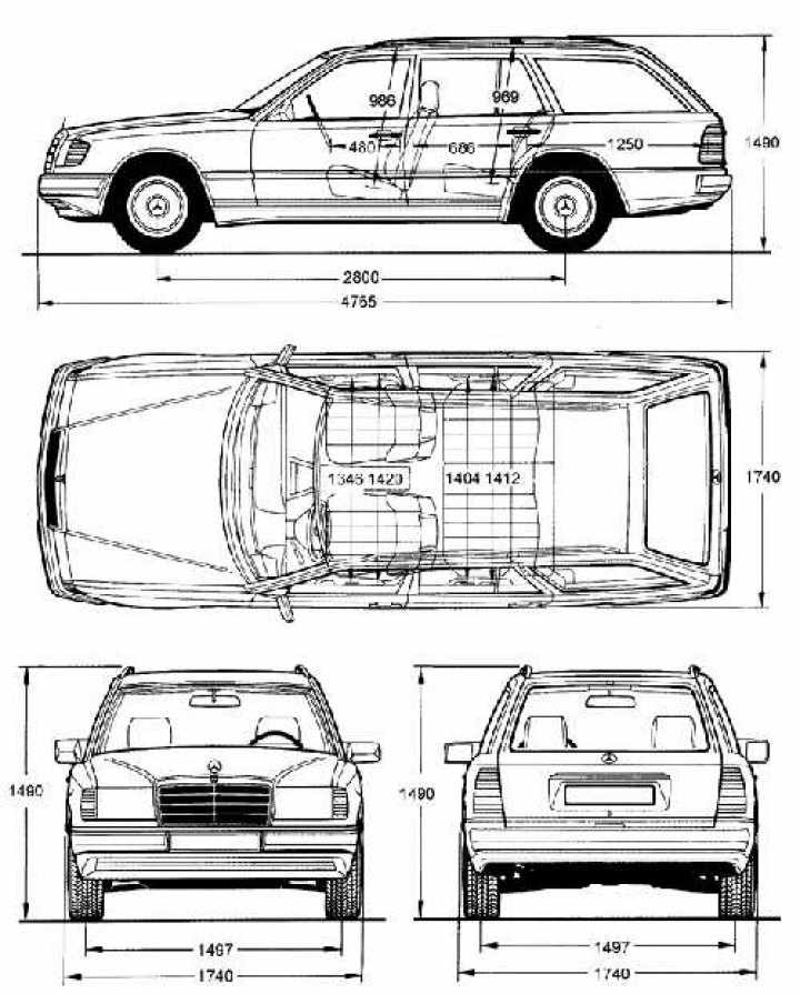 Схема кузова w124