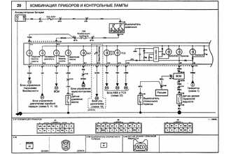 Электросхема комбинации приборов и контрольных ламп Kia Cerato