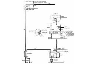Электросхема системы пуска двигателя Kia Shuma (Sephia)