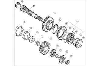 Вторичный вал коробки передач BF DOHC Kia Shuma (Sephia)