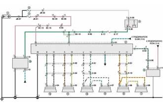 Схема 24. Соединения аудиосистемы и часов Kia Spectra