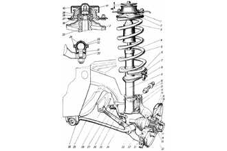 Передняя подвеска ваз 2109 схема название деталей