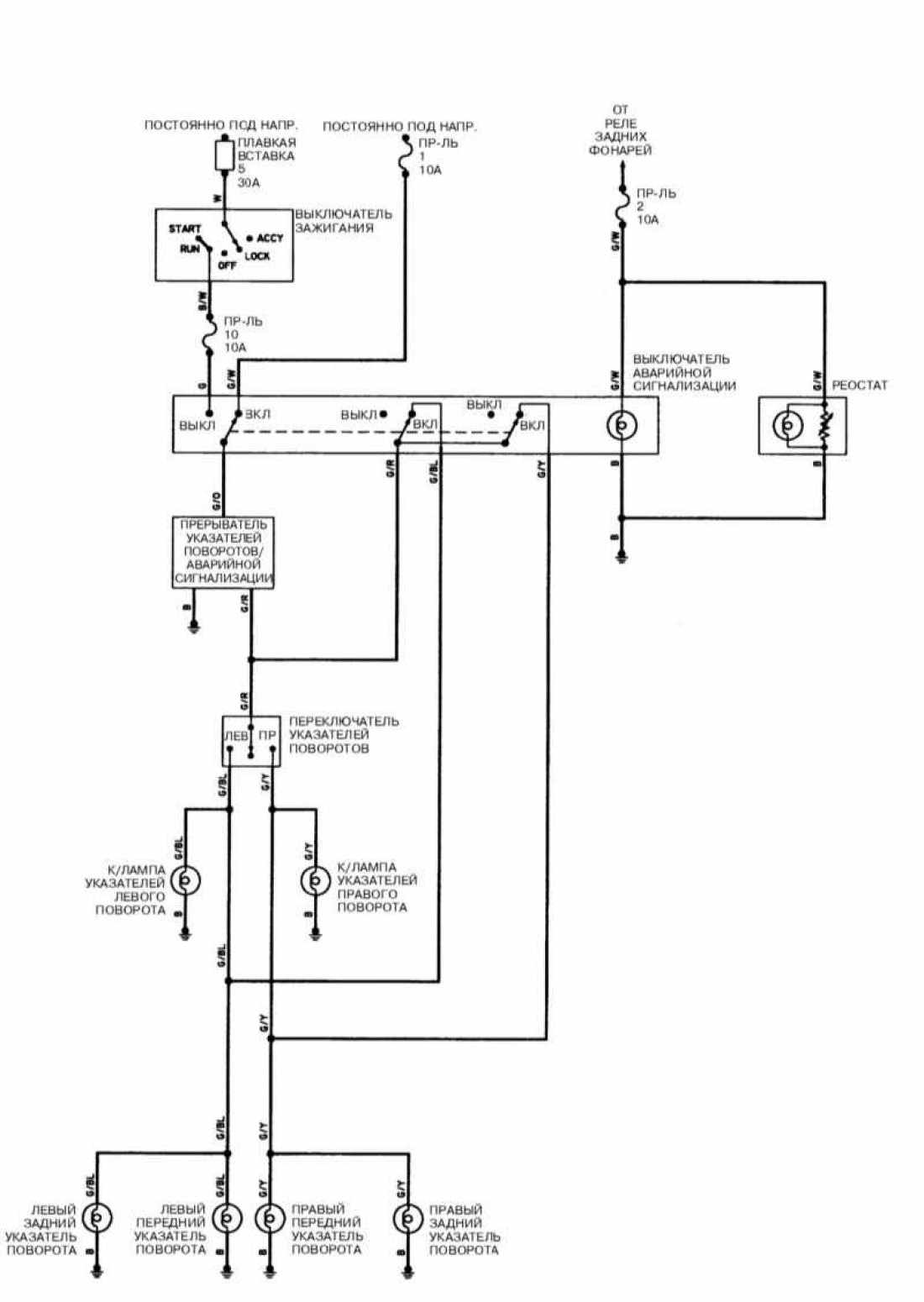 Схема подключения поворотников Лансер 9