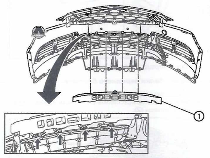 Как крепится передний бампер на опель зафира б