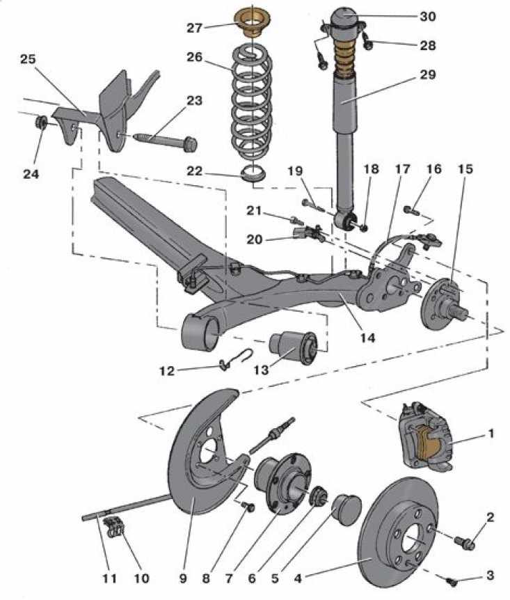 Задняя подвеска рапид схема