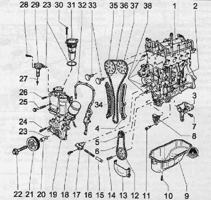 Схема двигателя рапид