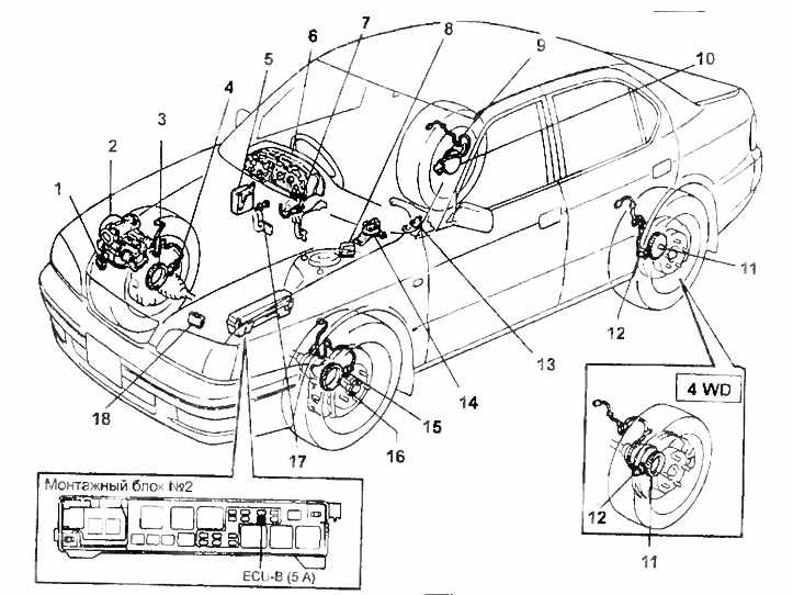 Toyota Vista 4 Антиблокировочная система тормозов ABS , фото 6