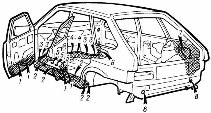 Схема кузовных деталей ваз 2109