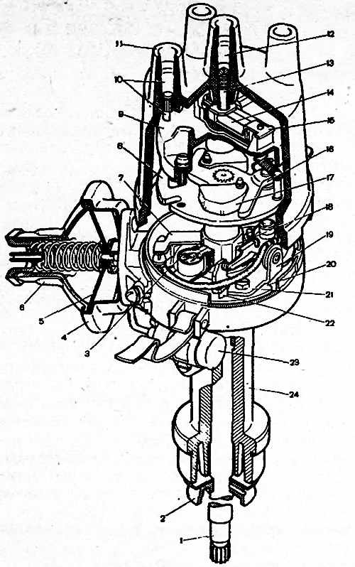 Приборы зажигания. Распределитель зажигания 30.3706. Чертеж распределителя зажигания 30.3706. Распределитель зажигания 53.3706. Распределитель зажигания ГАЗ чертёж.