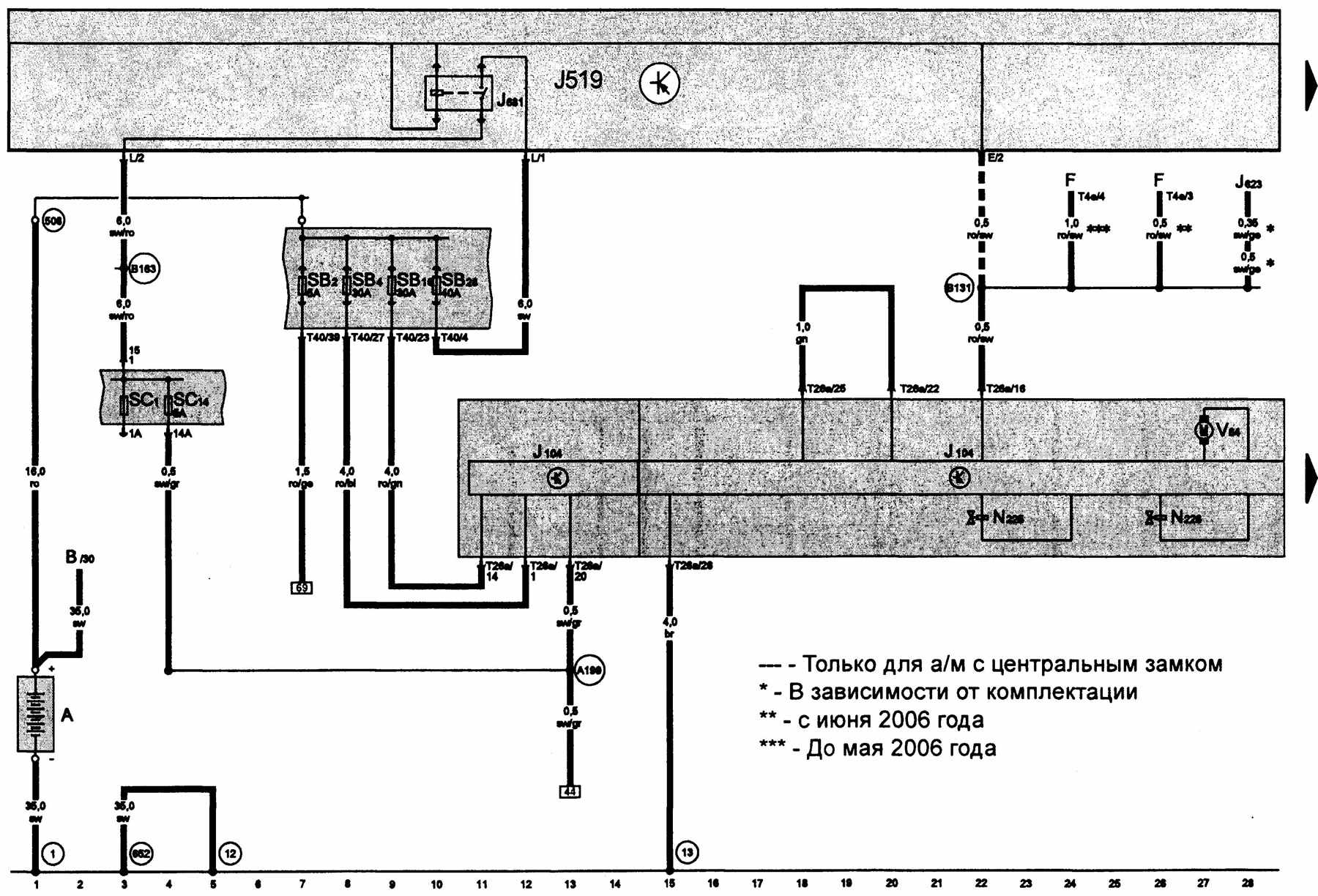 Электросхема системы охлаждения Кадди 2006