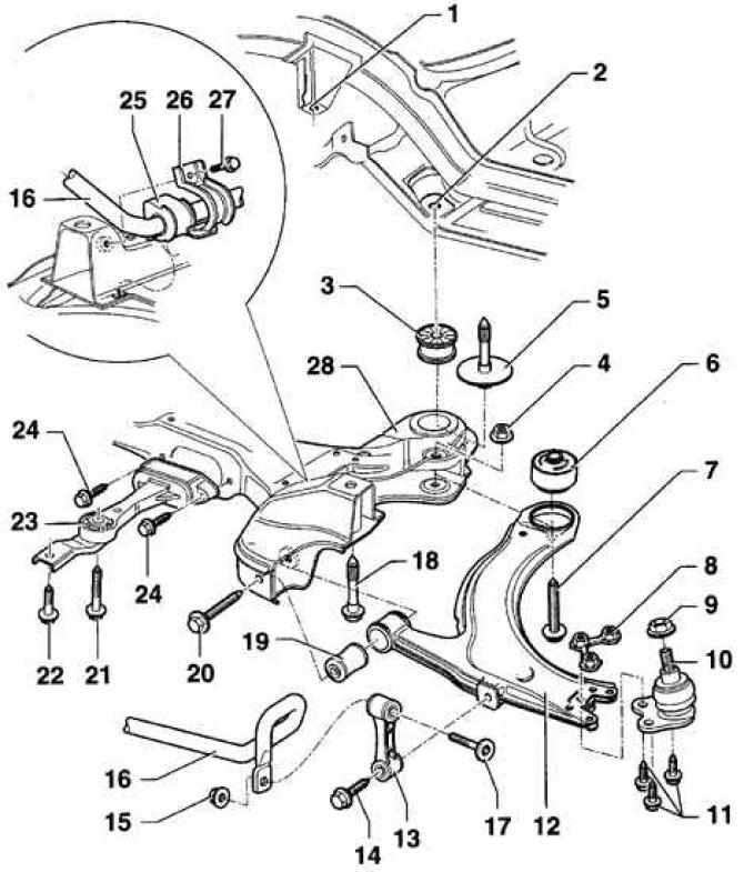 Подвеска гольф 3 схема передняя