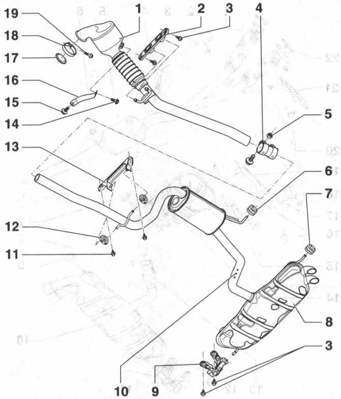 Фольксваген поло выхлопная система седан схема