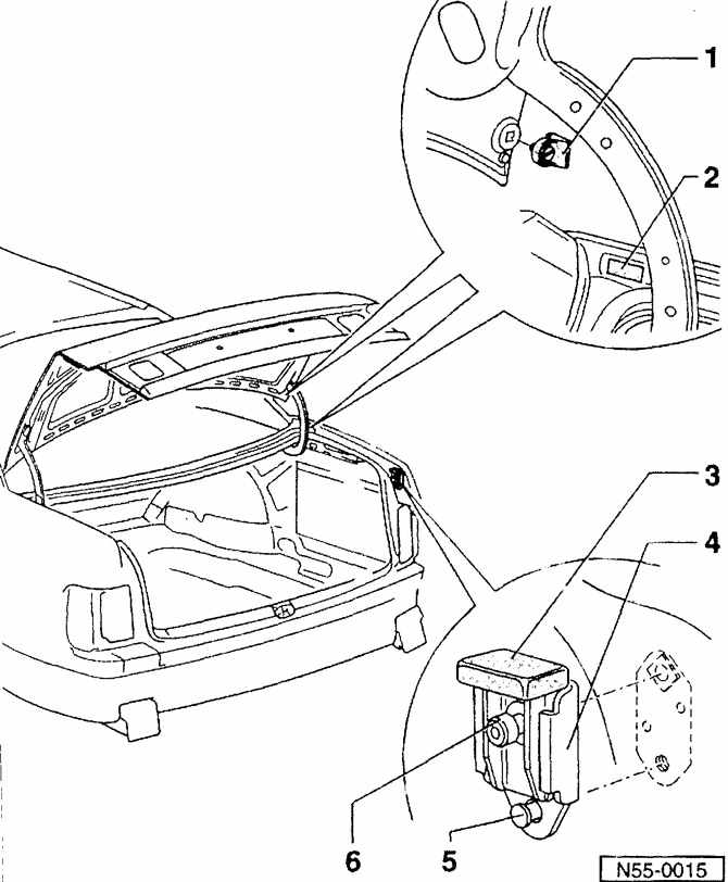 Регулировка крышки багажника Volkswagen Passat B3, Интерьер