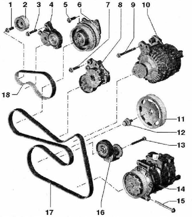 Фольксваген поло приводной ремень схема